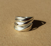 Cargar imagen en el visor de la galería, Silberring geflochten Stränge matt glänzend 925er Sterling Silber Damen Silberschmuck Ringe
