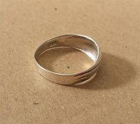 Cargar imagen en el visor de la galería, Silberring Rillen dunkel oxidiert 925er Sterling Silber Damen Silberschmuck Ringe
