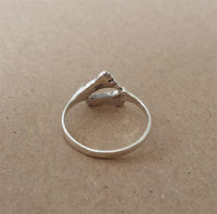 Cargar imagen en el visor de la galería, Silberring schmal zwei Füße dunkel oxidiert 925er Sterling Silber Damen Silberschmuck Ringe
