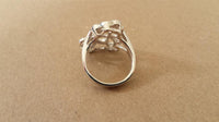 Cargar imagen en el visor de la galería, Silberring Blumen filigran drei Ring 925er Sterling Silber Damen Designer Schmuck Ringe
