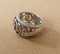 Load image into Gallery viewer, Silberring Bali Spiral Muster Ring 925er Sterling Silber Damen Designer Schmuck Ringe
