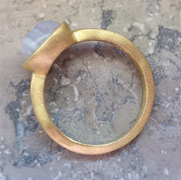 Load image into Gallery viewer, Silberring Ring Blue Lace Stein vergoldet weiß 925 Sterling
