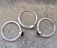 Cargar imagen en el visor de la galería, Set drei Silberringe matt grün braun gelb Zirkonia
