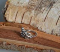 Cargar imagen en el visor de la galería, Ring filigran nackte Frau Engel 925e Sterling Silber
