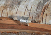 Cargar imagen en el visor de la galería, Bandring gebürstet Punkte gewölbt Rillen 925 Sterling Silber offen
