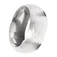 Cargar imagen en el visor de la galería, Bandring konvex gewölbt 9mm breit gebürstet 925 Sterling Silber
