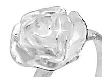Cargar imagen en el visor de la galería, Silberring Rose weiß gebürstet 925er Sterling Silber
