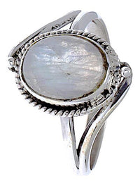 Cargar imagen en el visor de la galería, Ring Mondstein Seil Bögen Kugeln oval 925 Silber
