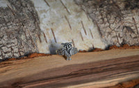 Cargar imagen en el visor de la galería, Ring Eule dunkel oxidiert glänzend 925 Sterling Silber
