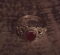 Load image into Gallery viewer, Silber Ringe Achat Seile Spiralbögen Kreise oval 925 Sterling
