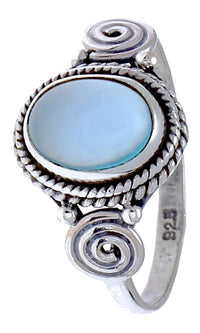 Cargar imagen en el visor de la galería, Silber Ring Chalzedon Seile Spiralen Kreise oval blau
