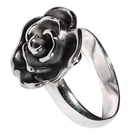 Cargar imagen en el visor de la galería, Ring oxidiert glänzend Rose 925 Silber verstellbar
