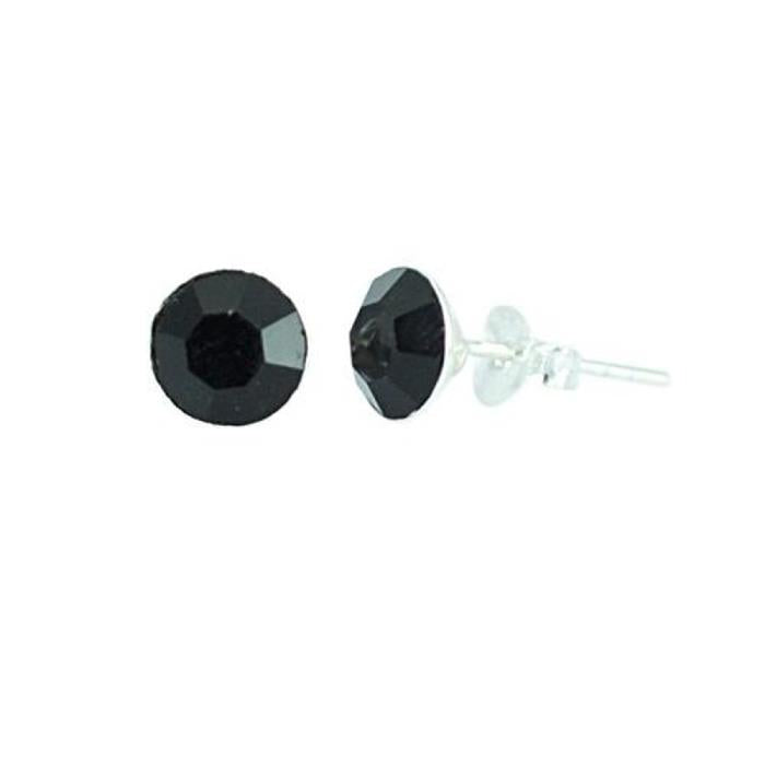 Ohrstecker Glas transparent hellgrün scheinend, 5 mm Ø, facettiert, glitzernd, 925er Sterlingsilber-Stift