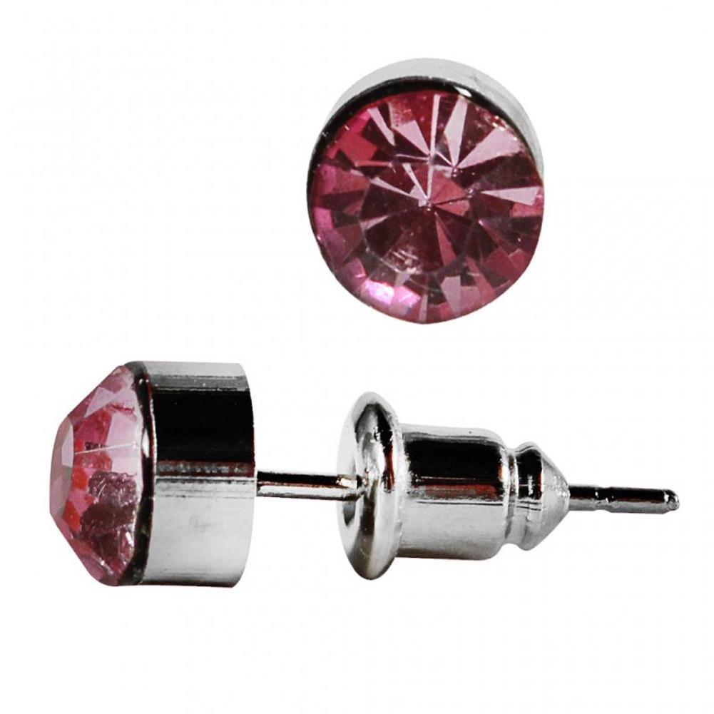 Ohrstecker Glas transparent hellgrün scheinend, 5 mm Ø, facettiert, glitzernd, 925er Sterlingsilber-Stift