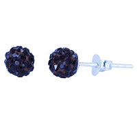 Load image into Gallery viewer, Glitzerkugel Kristall granat 6 mm Ohrstecker Ohrringe 925er Silber Damen Glitzer Schmuck

