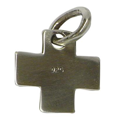 Silver pendant, wide cross pendant made of sterling silver 925