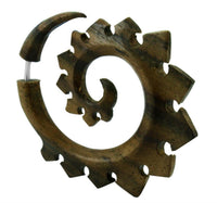 Cargar imagen en el visor de la galería, Tribal Fake Piercing Spirale Zacken Holz Edelstahl
