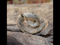 Cargar imagen en el visor de la galería, Fake Piercing Ohrring Spirale hell gemasert Bananenholz
