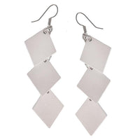 Load image into Gallery viewer, Holzohrringe Rauten lang 70 mm Tribal Ohrringe Holz bunt Edelstahl Ohrhänger Organic
