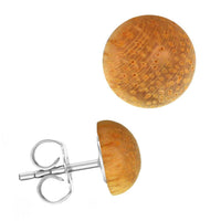 Load image into Gallery viewer, Holzohrstecker Edelstahl Halbkugel verschiedene Holzarten unisex
