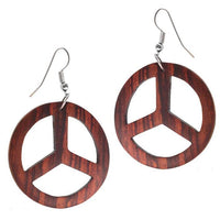 Load image into Gallery viewer, Holz Ohrringe teilweise bunt bemalt Edelstahl Bügel
