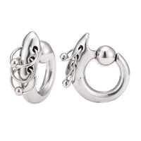 Load image into Gallery viewer, Universal Piercing Klemmkugel Captive Bead Edelstahl silbern gepierct drei Ringe
