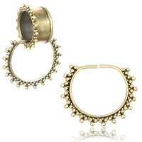 Load image into Gallery viewer, Charm Piercing Anhänger Ohrringe für Flesh Tunnels gold antik Messing Ohrhänger
