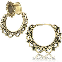 Load image into Gallery viewer, Charm Piercing Anhänger Ohrringe für Flesh Tunnels gold antik Messing Ohrhänger
