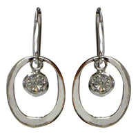 Cargar imagen en el visor de la galería, Silberohrringe 925er Silber Ohrringe Ohrhänger Damen Schmuck Zirkonia Schmuckstein Oval
