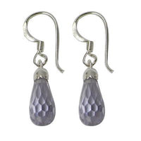 Load image into Gallery viewer, A pair of Tropfen Zirkonia Ohrringe made from 925 Sterling Silber, featuring faceted teardrop-shaped stones in shades of lila, rosa, rot, and orange for a colorful, elegant look.
