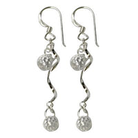 Load image into Gallery viewer, Zirkonia Ohrringe weiß spiralig 925 Sterling Silber 35 mm lang Silberohrringe
