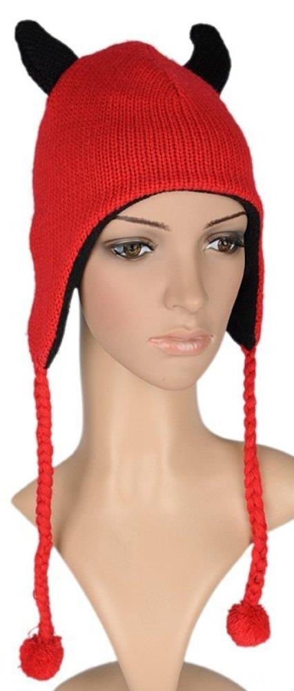 Tiermütze Norwegermütze Nepalmütze Strick Teufel