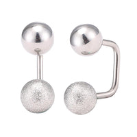 Load image into Gallery viewer, Long Staples Barbell 90 Grad Schraubverschluss zwei Kugeln silbern  glitzer
