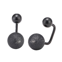 Load image into Gallery viewer, Long Staples Barbell 90 Grad Schraubverschluss zwei Kugeln schwarz glitzer
