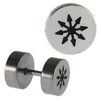 Load image into Gallery viewer, Fake Piercing silberfarben Pfeile Stern schwarz 7 mm Edelstahl
