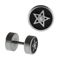 Load image into Gallery viewer, Fake Piercing silberfarben Davidsstern klein Zirkonia weiß mini 7 mm Edelstahl
