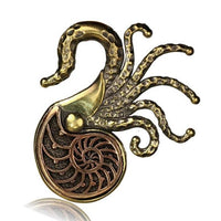 Cargar imagen en el visor de la galería, Ohrgewichte Piercing Oktopus Brass antik golden Kupfer rotgolden Nautilus 32 g
