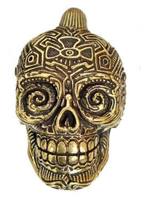 Load image into Gallery viewer, Ohrgewichte Piercing Messing Haken Ohrhänger antik gold 4mm 6mm Calavera Buddha
