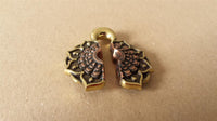 Cargar imagen en el visor de la galería, Ohrgewichte Lobe Piercing Lotus Blüte Brass antik gold Kupfer rotgold 18mm 40,3g
