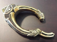 Load image into Gallery viewer, Clicker Piercing Ohrgewicht gold antik Segmentring 5mm oxidiert Messing 39g 50mm
