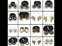 Cargar imagen en el visor de la galería, Piercing Ohrgewicht White Brass Lotus Spirale Ohrhänger
