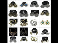 Cargar imagen en el visor de la galería, Piercing Ohrhänger Messing Lotus Spirale Türkis Stein
