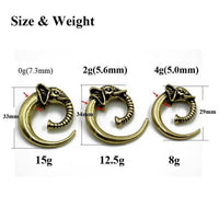 Load image into Gallery viewer, Piercing Ohrgewicht Messing Elefant Spirale
