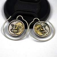 Load image into Gallery viewer, Piercing Ohrgewicht Messing Sonne Mond Spirale
