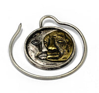 Load image into Gallery viewer, Piercing Ohrgewicht Messing Sonne Mond Spirale
