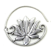 Cargar imagen en el visor de la galería, Piercing Ohrgewicht White Brass Lotus Spirale Ohrhänger
