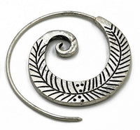 Cargar imagen en el visor de la galería, Piercing White Brass Spirale silber 1,43mm Farn Hook
