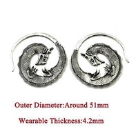 Cargar imagen en el visor de la galería, Piercing Ohrgewicht White Brass Drache Spirale Dehnschnecke
