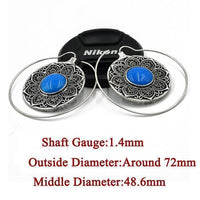 Cargar imagen en el visor de la galería, Piercing Ohrgewicht White Brass Blume Stein blau Spirale
