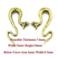 Cargar imagen en el visor de la galería, Piercing Ohrgewicht 14g Messing Schlange Spike 7.6mm
